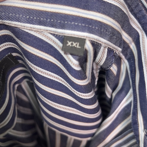 Salvatore Ferragamo Long Sleeve Striped Polo Shirt - Picture 11 of 11